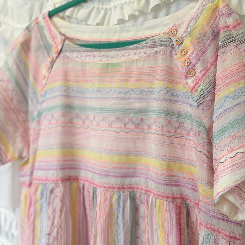 Anthropologie Letty Short Sleeve Babydoll Blouse - Size Large - Picture 4 of 9